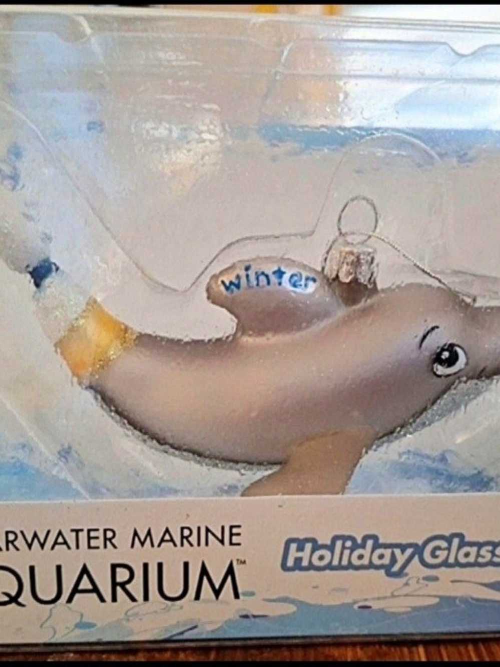 Clearwater Aquarium Glass Dolphin Ornament Kurt Adler